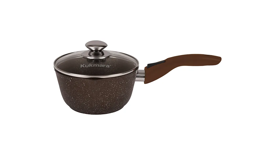 кмк0156а Ковш 1,5л с носиком со съёмной ручкой со стеклянной крышкой Мраморная (кофейный мрамор) 1 