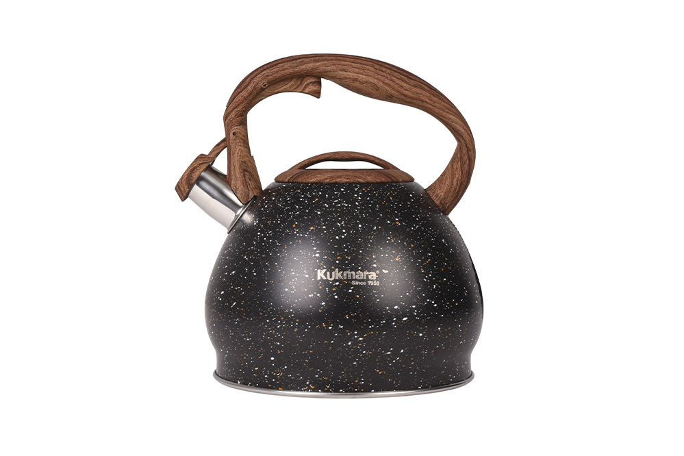 Чайник 3,4л из нерж стали со свистком (черный мрамор Black) 2 